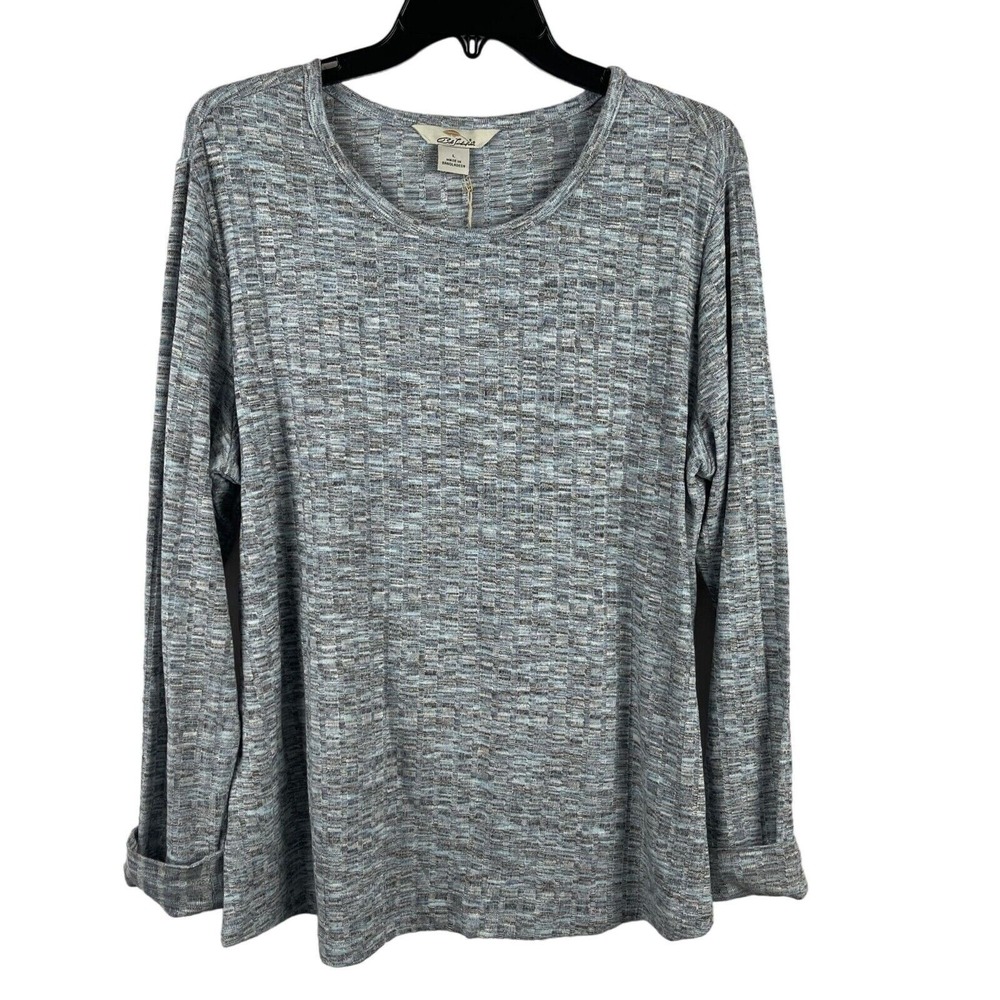 Bob Timberlake Women Size L Pullover Sweater Marled Knit Long Sleeve